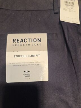 Kenneth Cole Reaction Slim Stretch Pants - Charcoal Gray